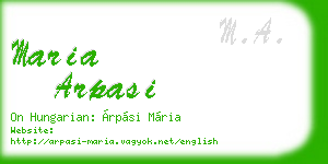 maria arpasi business card